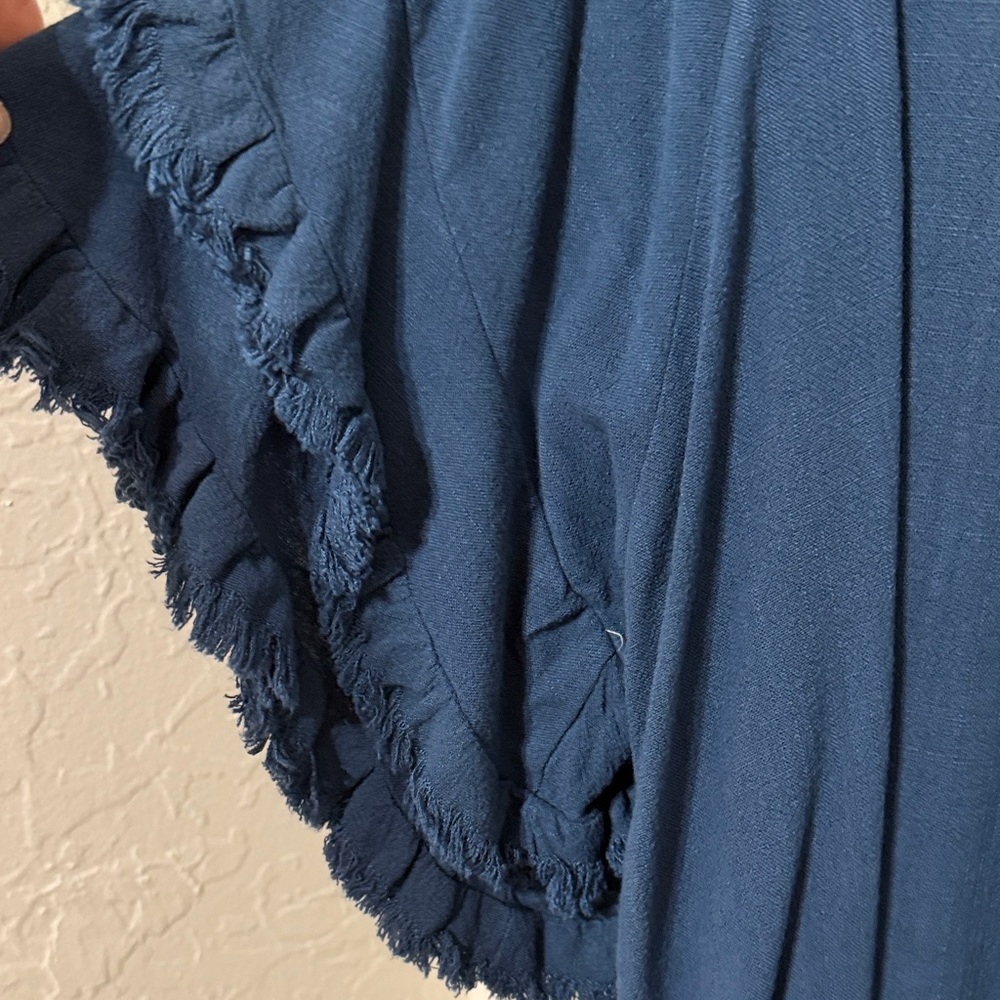 Umgee Navy Blue Ruffle Sleeve Tunic - Picture 3 of 3
